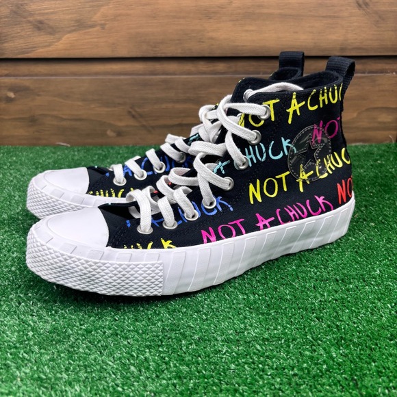 Converse All Star Hi-Top Sneakers Kids 7 Black Not A Chuck Round Toe Lace‎ Up - Picture 1 of 16